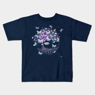 Tree of life with io moths Kids T-Shirt